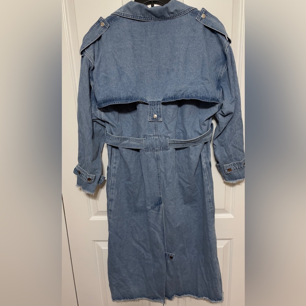 LOLA JEANS Avery-Pb Denim Trench Coat size S Excellent Condition - Picture 5 of 7
